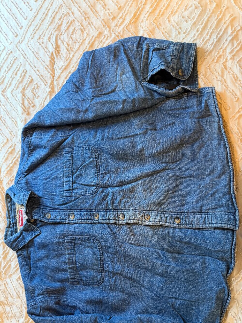 Wrangler Denim Sherpa Shirt Jacket - Medium